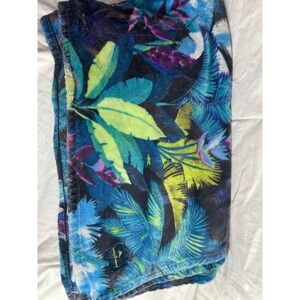 Tommy Bahama Plush Tropical Leaf Print Blanket Throw